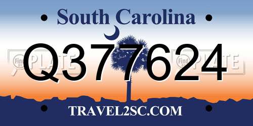 Q377624 South Carolina License Plate