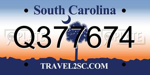 Q377674 South Carolina License Plate