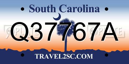 Q37767A South Carolina License Plate