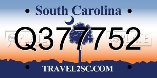 Q377752 South Carolina License Plate