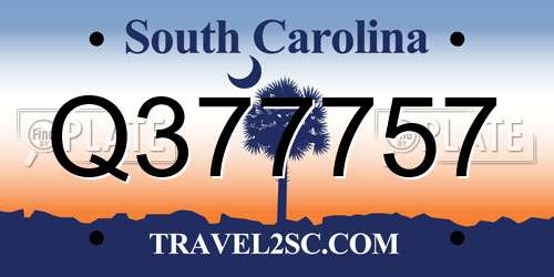 Q377757 South Carolina License Plate