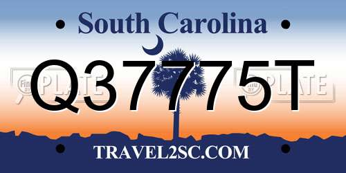 Q37775T South Carolina License Plate