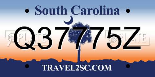 Q37775Z South Carolina License Plate