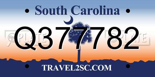 Q377782 South Carolina License Plate