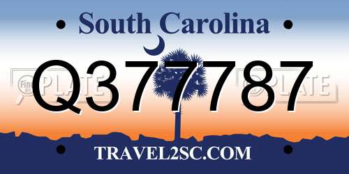 Q377787 South Carolina License Plate