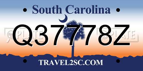 Q37778Z South Carolina License Plate