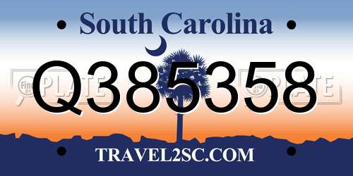Q385358 South Carolina License Plate