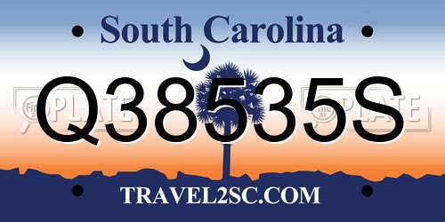 Q38535S South Carolina License Plate