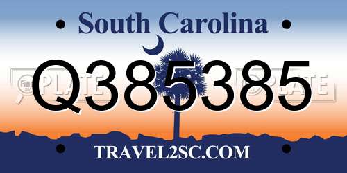 Q385385 South Carolina License Plate