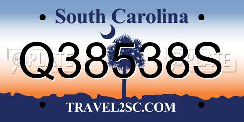 Q38538S South Carolina License Plate