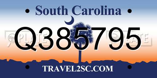 Q385795 South Carolina License Plate