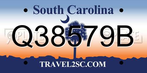 Q38579B South Carolina License Plate