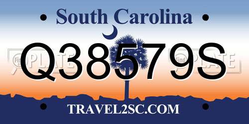 Q38579S South Carolina License Plate
