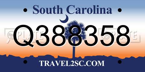 Q388358 South Carolina License Plate