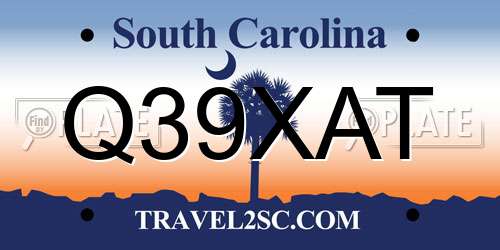 Q39XAT South Carolina License Plate