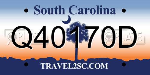 Q40170D South Carolina License Plate
