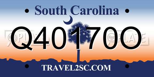 Q40170O South Carolina License Plate