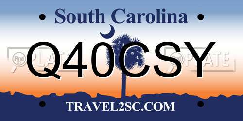 Q40CSY South Carolina License Plate