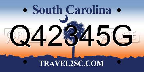 Q42345G South Carolina License Plate