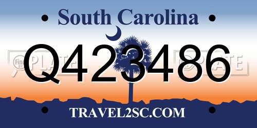 Q423486 South Carolina License Plate