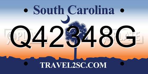 Q42348G South Carolina License Plate