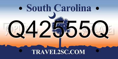 Q42555Q South Carolina License Plate