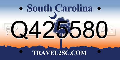 Q425580 South Carolina License Plate