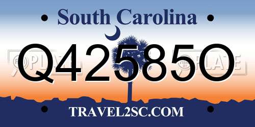 Q42585O South Carolina License Plate