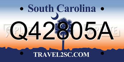 Q42805A South Carolina License Plate