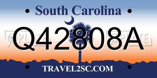 Q42808A South Carolina License Plate