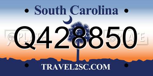 Q428850 South Carolina License Plate