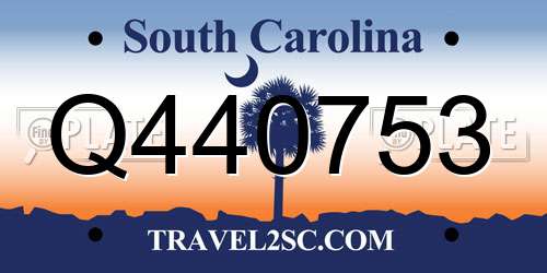 Q440753 South Carolina License Plate