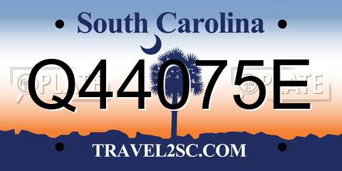 Q44075E South Carolina License Plate