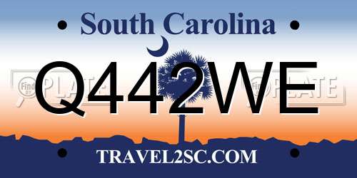 Q442WE South Carolina License Plate