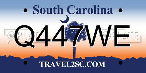 Q447WE South Carolina License Plate
