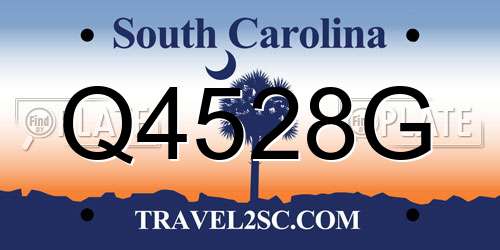 Q4528G South Carolina License Plate