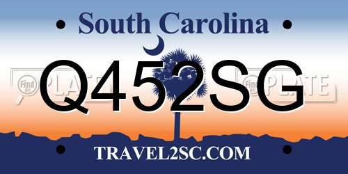Q452SG South Carolina License Plate