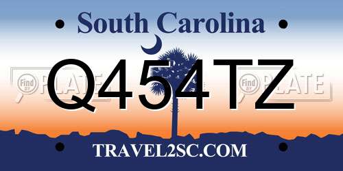 Q454TZ South Carolina License Plate