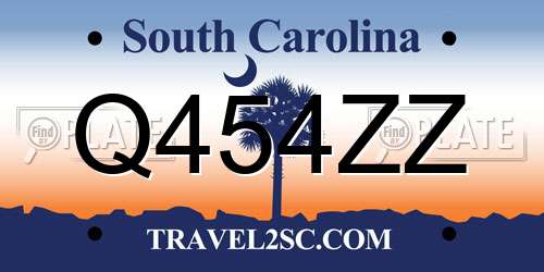 Q454ZZ South Carolina License Plate