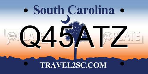 Q45ATZ South Carolina License Plate