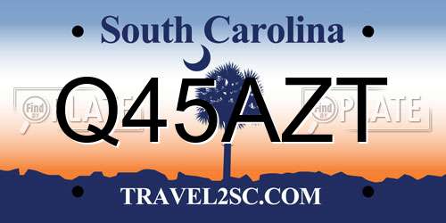 Q45AZT South Carolina License Plate