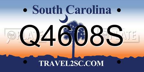 Q4608S South Carolina License Plate