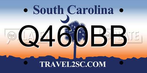 Q460BB South Carolina License Plate
