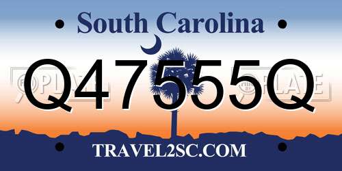 Q47555Q South Carolina License Plate