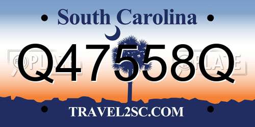 Q47558Q South Carolina License Plate