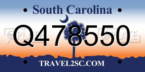 Q478550 South Carolina License Plate