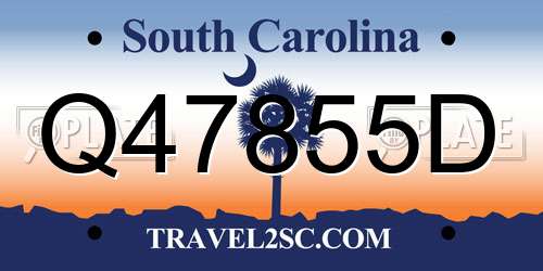 Q47855D South Carolina License Plate
