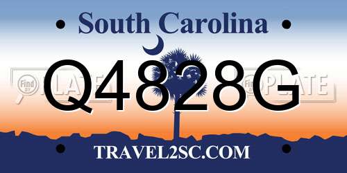 Q4828G South Carolina License Plate