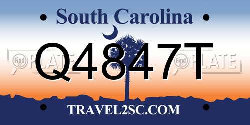 Q4847T South Carolina License Plate