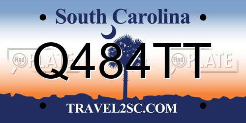 Q484TT South Carolina License Plate